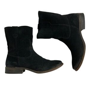 ZIGI GIRL Canon Size 8.5 Black Suede Boots Low Heel Leather Uppers Nordstrom